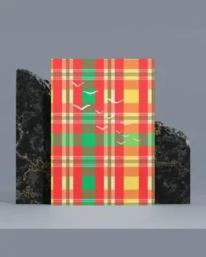 Carnet de notes positives - Madras & birds vert